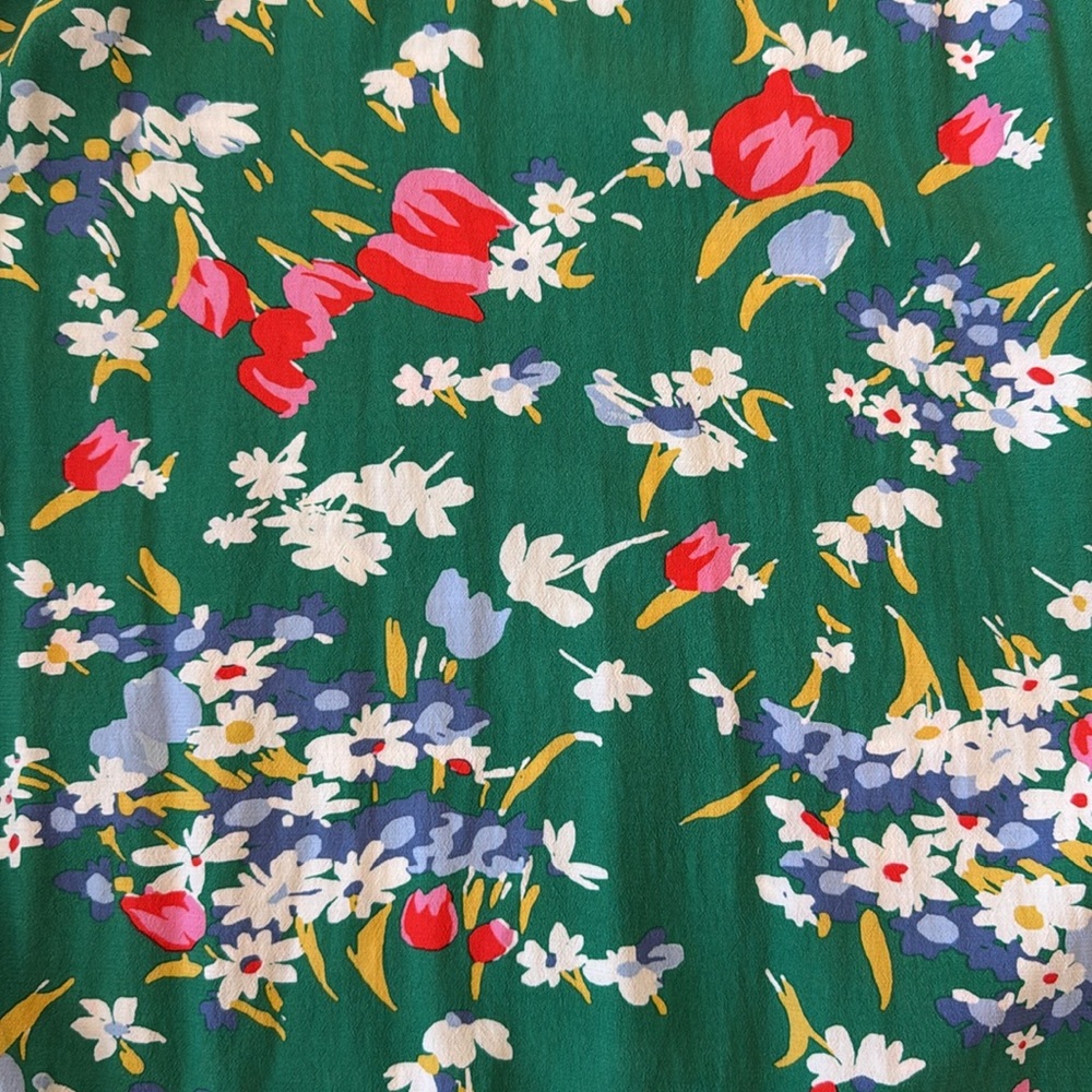 Loft green floral midi dress - Picture 9 of 11